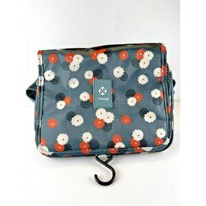 Narwey Toiletry Make-up Bag Hanging Organizer Zippered Compartments Flowers